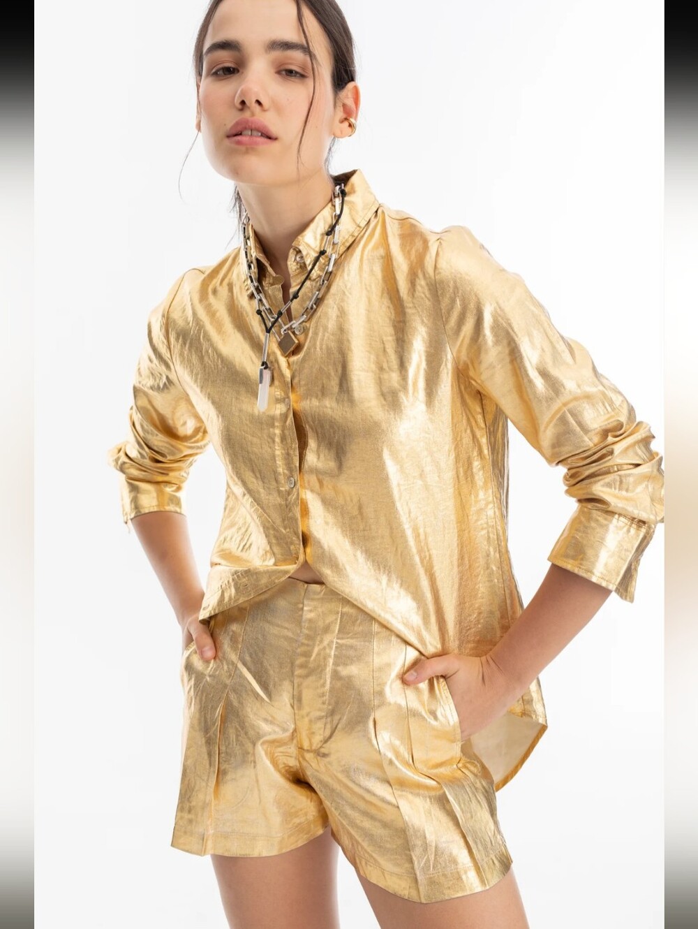 Vintage ESPRIT Gold Lame Party Blouse